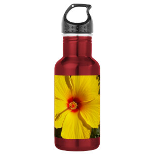 Gele Hibiscus Bloem Waterfles