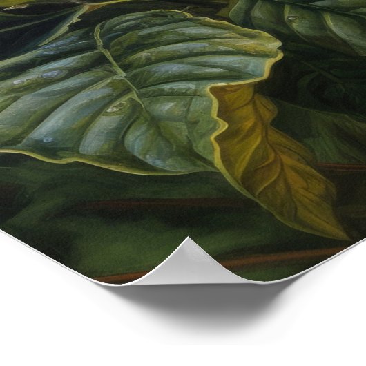 Gele Hibiscus Bloemen Art Print Poster (Hoek)