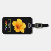 Gele Hibiscus Bloemen Bagagelabel (Voorkant horizontaal)