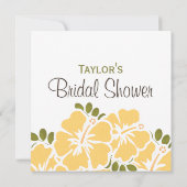 Gele Hibiscus Bridal Shower Invitations Kaart (Achterkant)