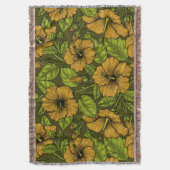 Gele hibiscus deken (Voorkant Verticaal)