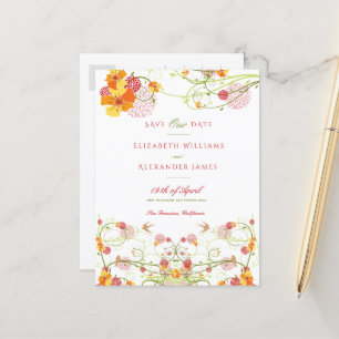 Gele hibiscus en doorslikken Floral sparen de datu Briefkaart