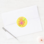 Gele Hibiscus Favor Stickers (Envelop)