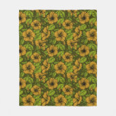 Gele hibiscus fleece deken (Voorkant)