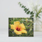 Gele Hibiscus Flower | BRIEFKAART (Staand voorkant)