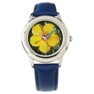 Gele Hibiscus Flower Horloge