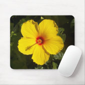 Gele Hibiscus Flower Muismat (Met muis)