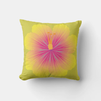 Gele Hibiscus_Illustratie Kussen