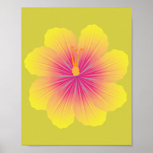 Gele Hibiscus_Illustratie Poster