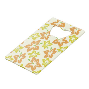 Gele hibiscus, Oranje hibiscus, bloemmotief Kredietkaart Flessenopener