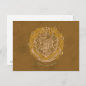 Gele HOGWARTS™ Crest Holiday Wreate Feestdagenkaart (Voorkant / Achterkant)