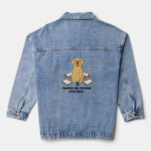 Gele Hond Boek Liefhebber Geleerde Hond Denim Stij Jacket