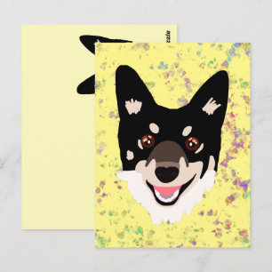 gele hond briefkaart