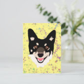 gele hond  briefkaart (Staand voorkant)