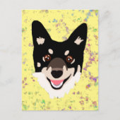 gele hond  briefkaart (Voorkant)