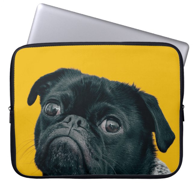 gele hond laptop sleeve (Voorkant)
