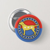 Gele hond ronde button 5,7 cm (Voorkant /achterkant)