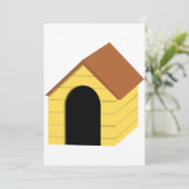 Gele hondenhok uitnodigingen (Staand voorkant)