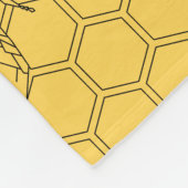 Gele honingbijen & honingraten fleece deken (Hoek)