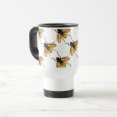 -gele honingbijen reisbeker (Voorkant links)