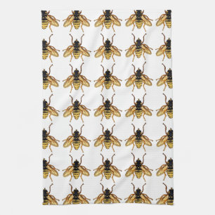 -gele honingbijen theedoek