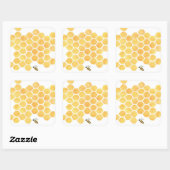 gele honingraat bijenschilderij stickers (Vel)