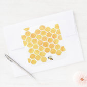 gele honingraat bijenschilderij stickers (Envelop)