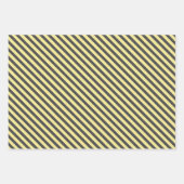 Gele honingraat en  honingbijen en stripes inpakpapier vel (Voorkant 3)