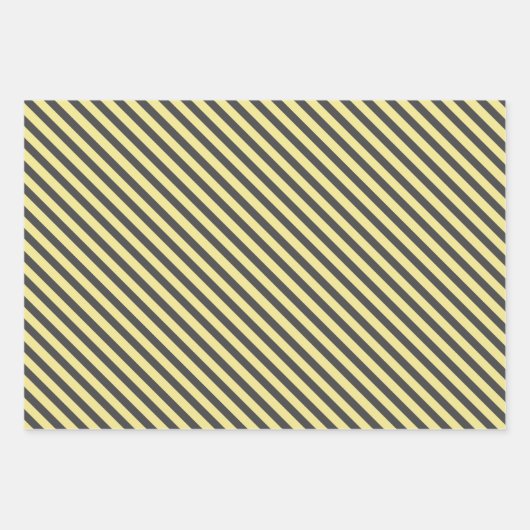Gele honingraat en  honingbijen en stripes inpakpapier vel (Voorkant 3)