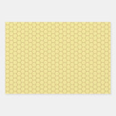 Gele honingraat en  honingbijen en stripes inpakpapier vel (Voorkant 2)