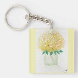 gele hortensia sleutelhanger