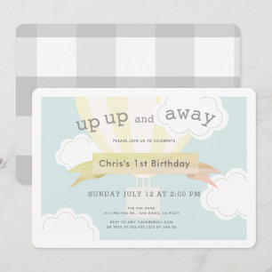 Gele Hot Air ballon omhoog en weg 1 zaterdag Kaart