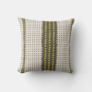 Gele houtskool geometrische raster moderne brei kr kussen