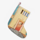 Gele huisillustratie kleine kerstsok (Voorkant (Hangend))