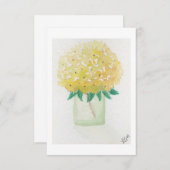 Gele Hydrangea Bloem Notitiekaarten (Voorkant / Achterkant)