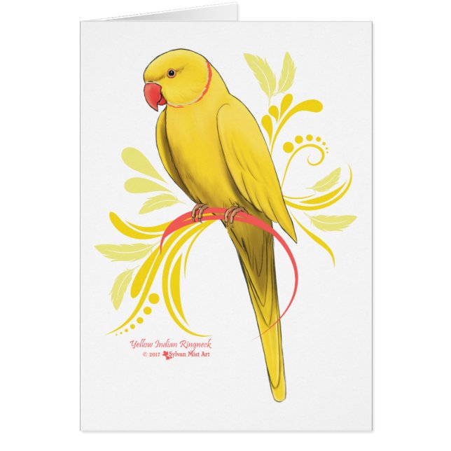 Gele Indische ringnek Parrot (Voorkant)