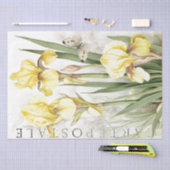 Gele Iris Flower Butterfly Franse ontkoppeling Tissuepapier (Craft)