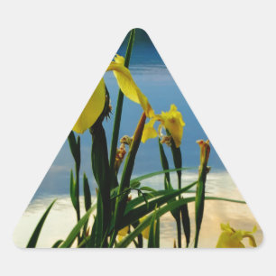 Gele Iris op Lake Shore Driehoek Sticker