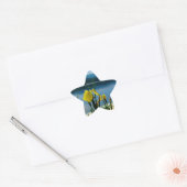 Gele Iris op Lake Shore Ster Sticker (Envelop)