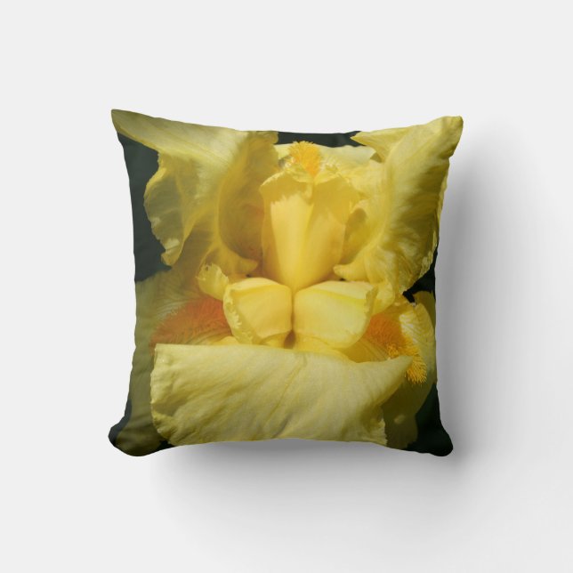 Gele Iris ventilator sluiten dicht Kussen (Voorkant)
