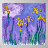 Gele Irises met roze wolken | Claude Monet | Poster (Voorkant)