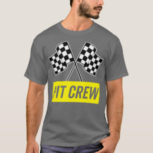 Gele Italische Pit Crew voor Racing Party Costume T-shirt