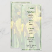 Gele Japanse Iris Bruiloftsmenu Menu (Voorkant / Achterkant)