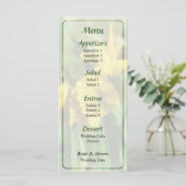 Gele Japanse Iris Bruiloftsmenu Menu (Staand voorkant)