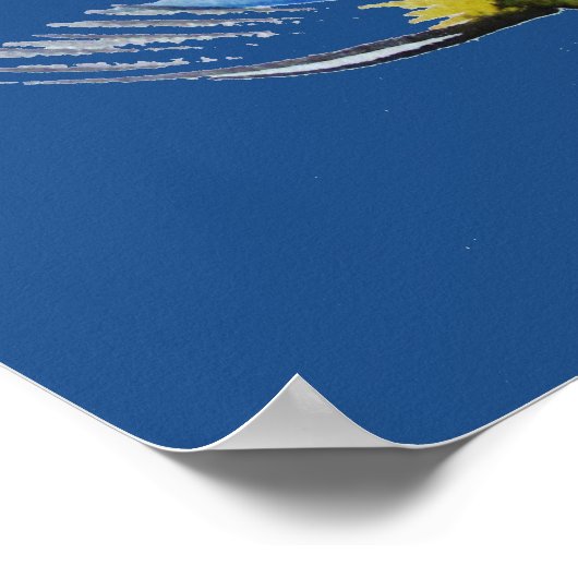 Gele Japanse Koi-waterverf Poster (Hoek)