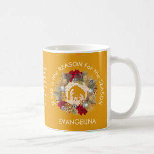 Gele JESUS IS DE REDEN VAN Mok VOOR kerstkoffie