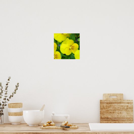 Gele Johnny Jump Up Poster Print (Keuken)