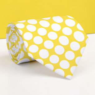Gele Jumbo Stippen Custom Necktie Stropdas