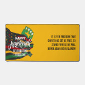 Gele JUNETEENTH Afrikaanse Amerikaanse vlag Bureaumat (Voorkant)