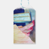 GELE JURK, RODE SCHOENEN CADEAULABEL (Voorkant)